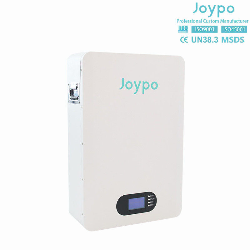Home Zonne-energie Muurbatterij 51.2V 5KWH LiFePO4 Batterij Met Smart BMS En Display