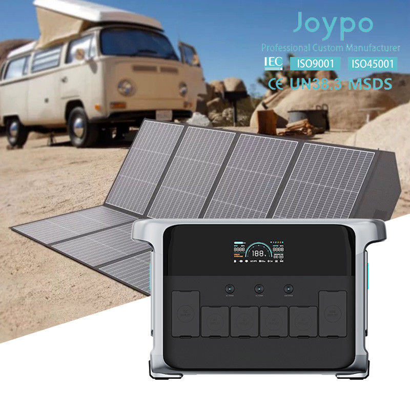 2400W zonne-generator draagbare elektriciteitscentrale met zonnepanelen voor huisgebruik in noodsituaties